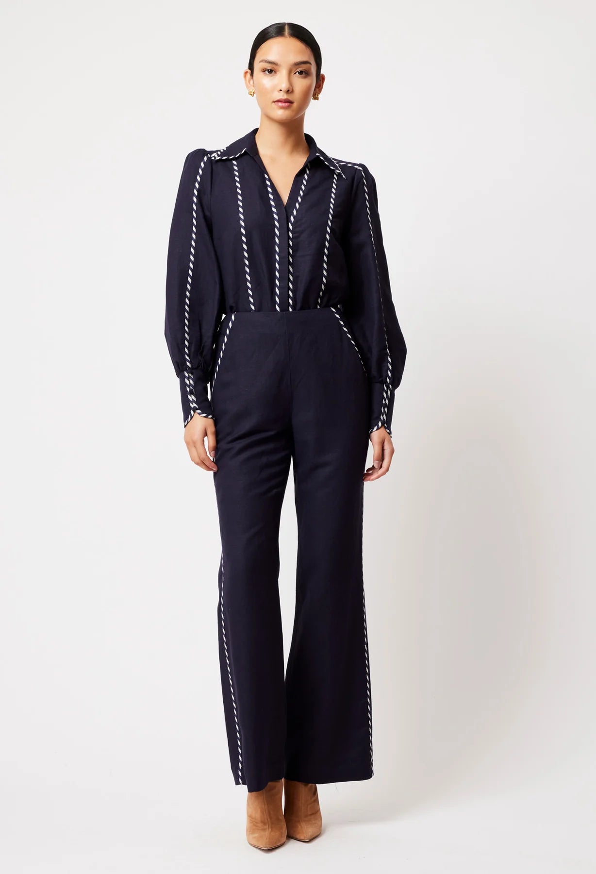 Once Was - Ceres Linen Viscose Pant - Ink