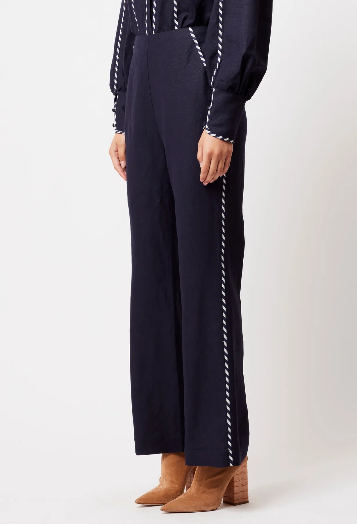 Once Was - Ceres Linen Viscose Pant - Ink