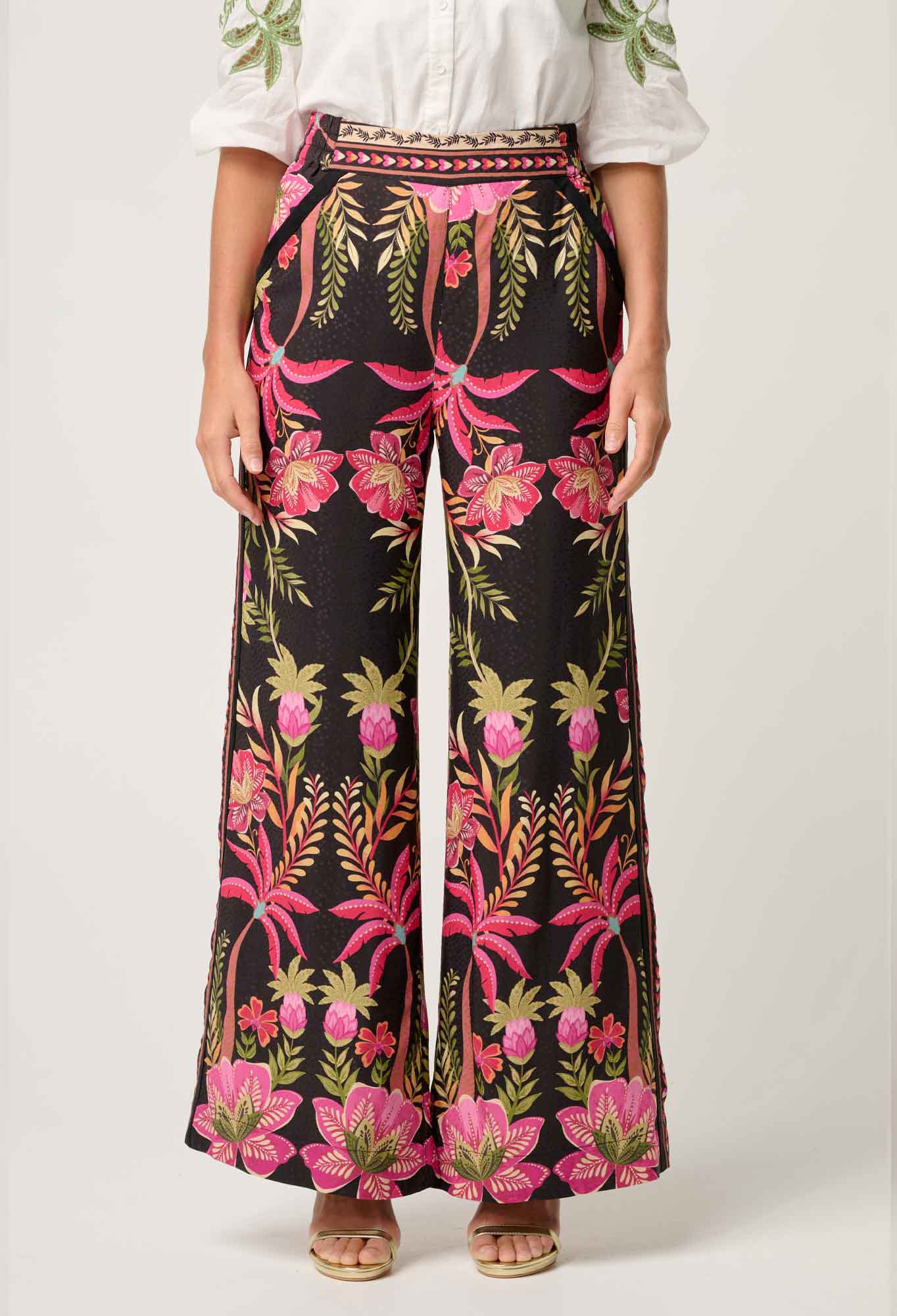 Once Was. - Willow Viscose Dobby Pants - Anthos Lotos