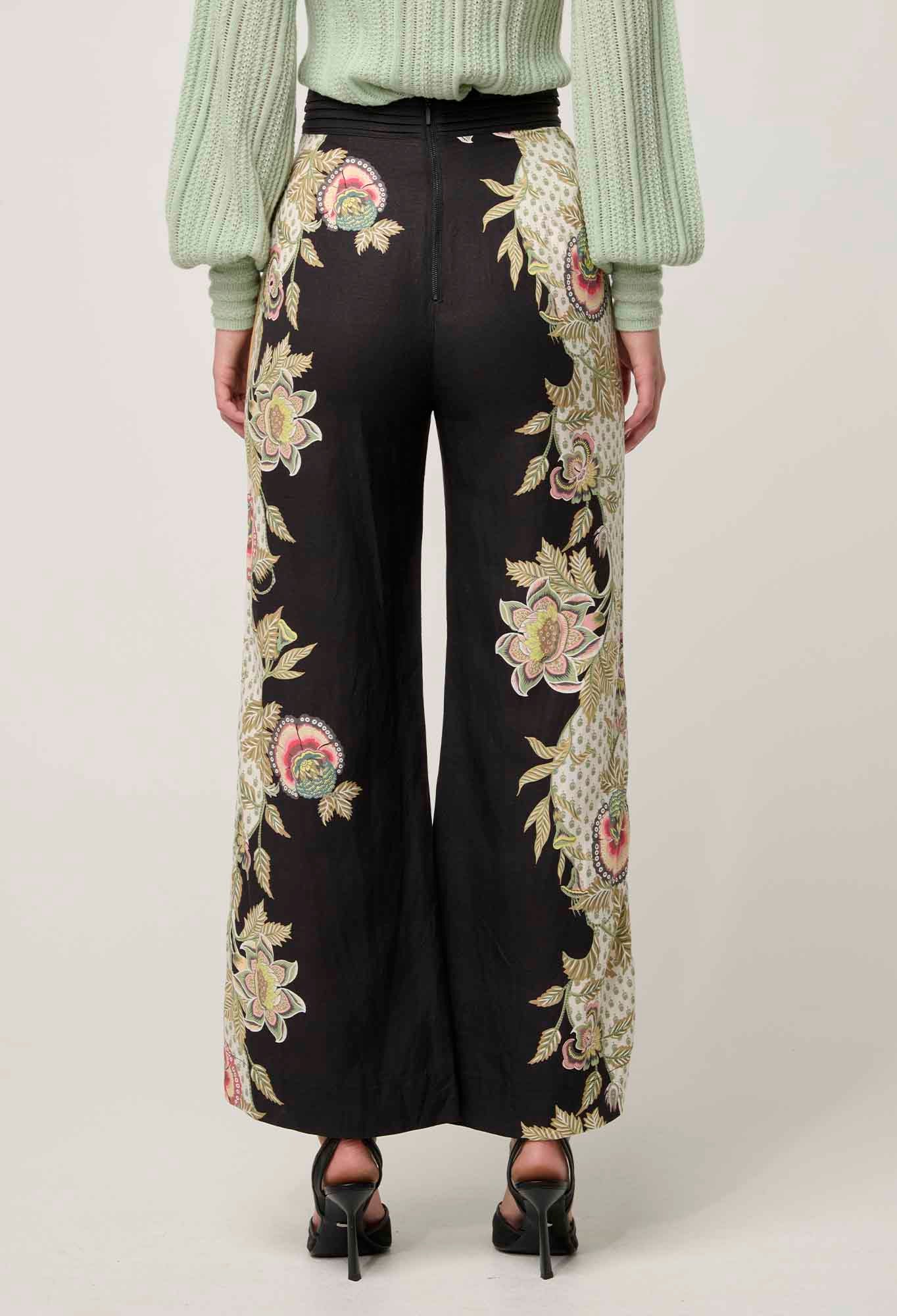 Once Was - Merida Linen Viscose Pant - Mariposa Nero