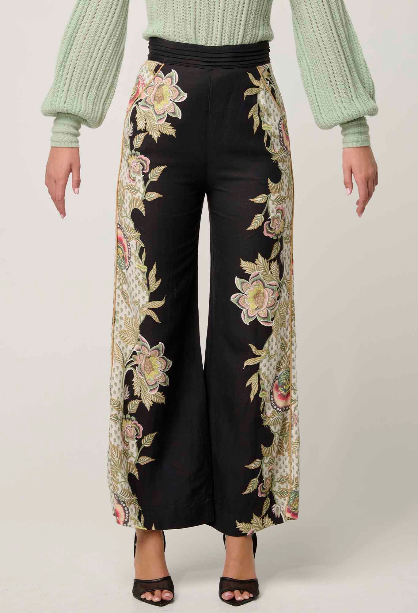 Once Was - Merida Linen Viscose Pant - Mariposa Nero
