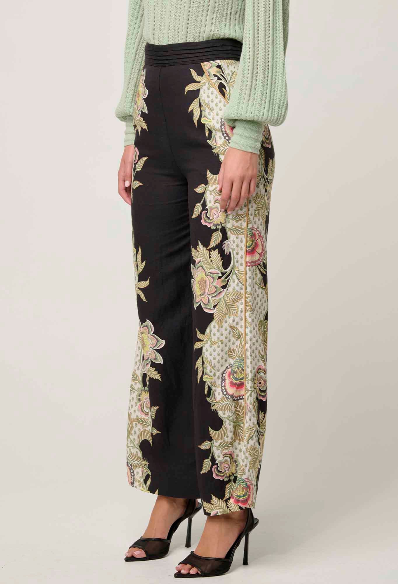 Once Was - Merida Linen Viscose Pant - Mariposa Nero