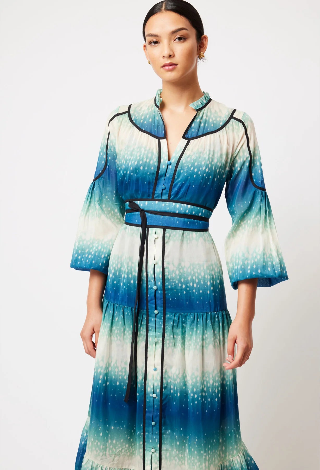 Once Was - Venus Cotton Silk Dress - Galaxy Print