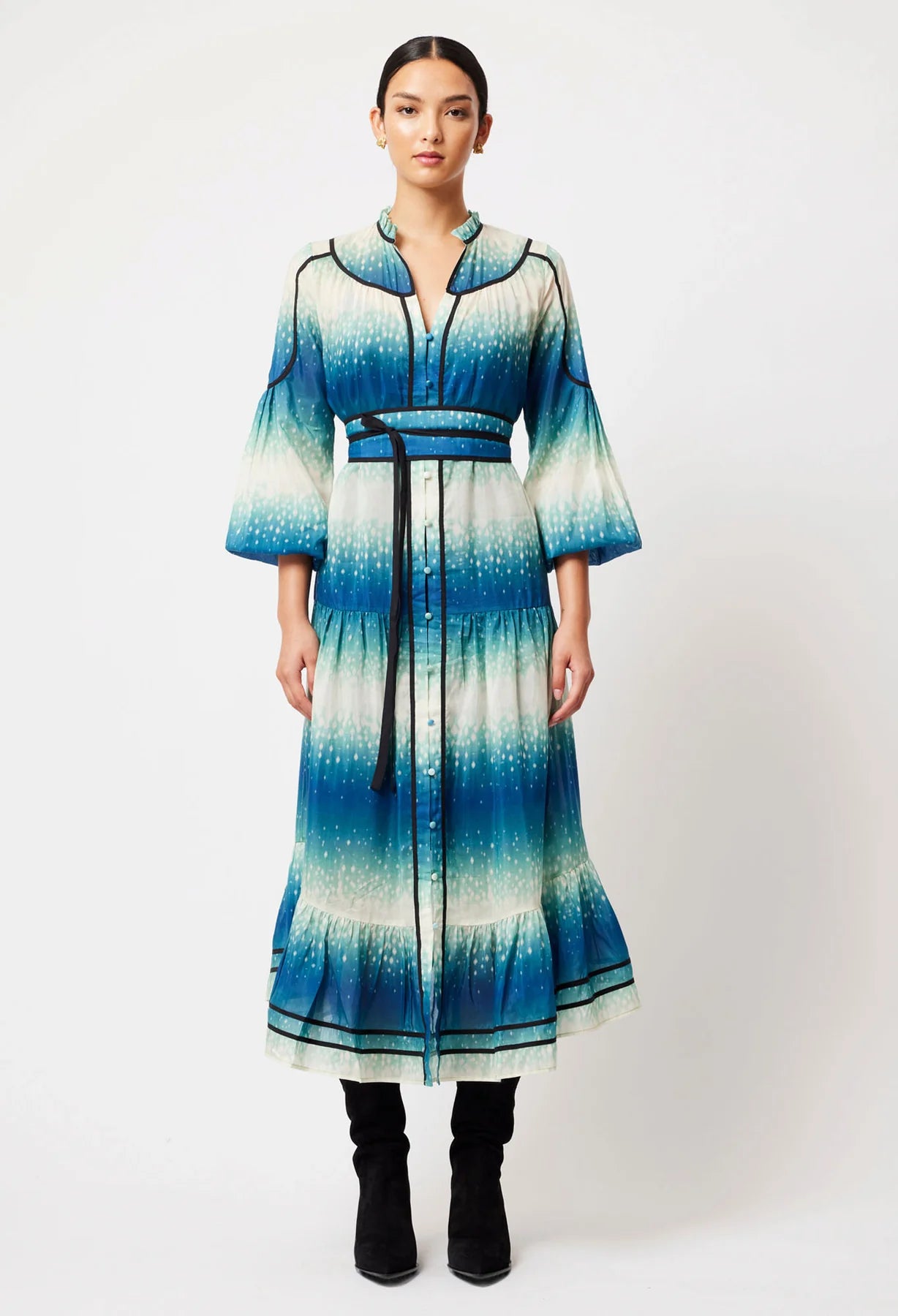 Once Was - Venus Cotton Silk Dress - Galaxy Print