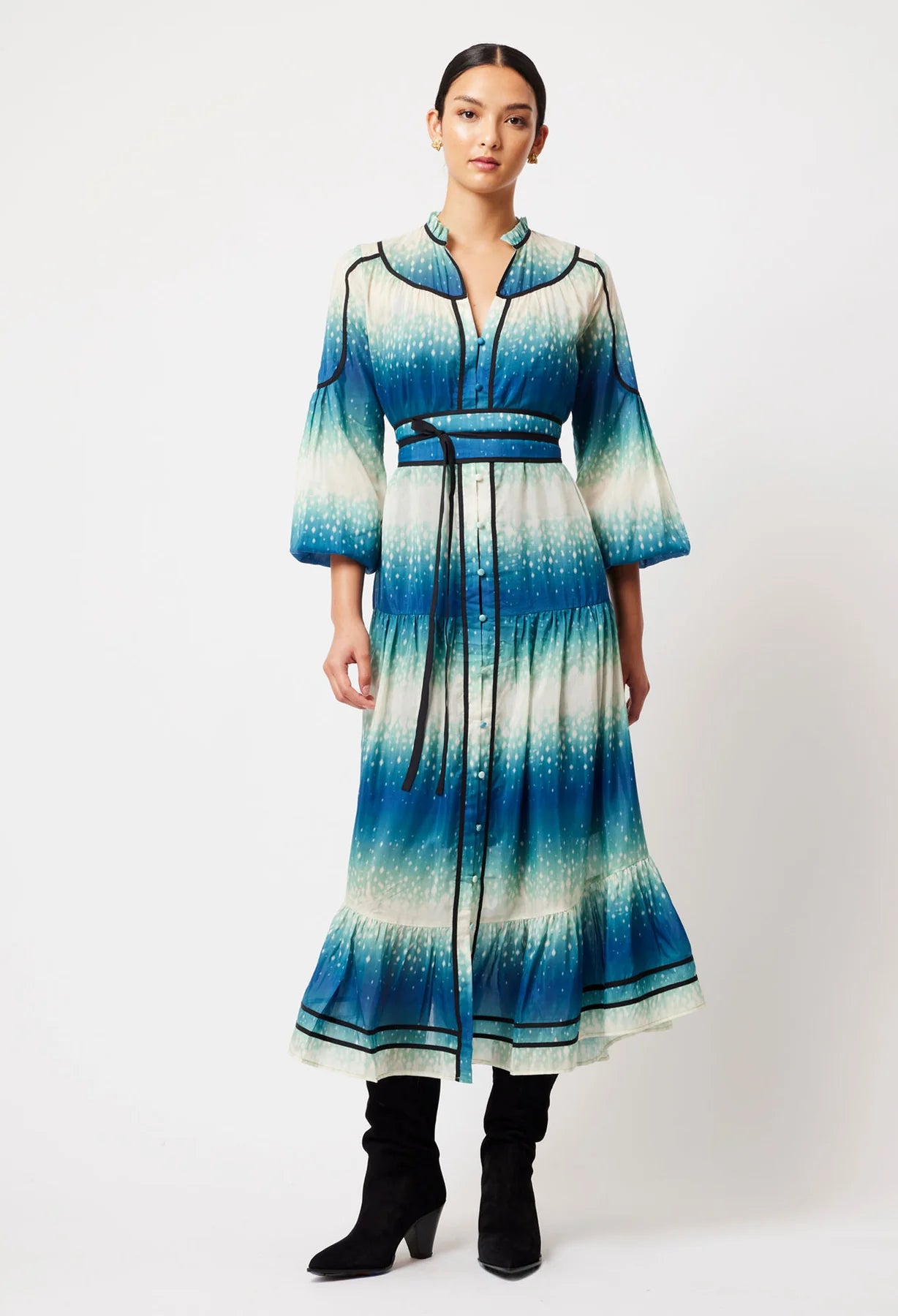 Once Was - Venus Cotton Silk Dress - Galaxy Print