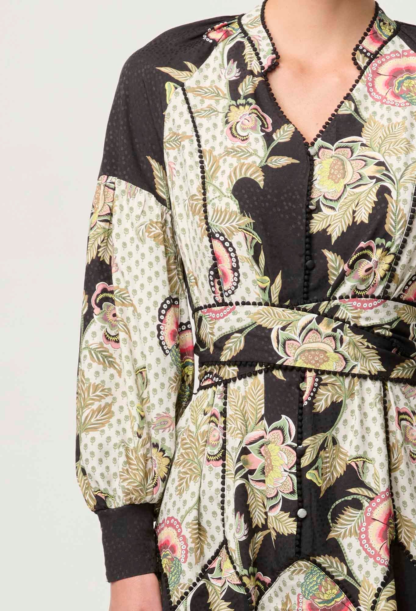 Once Was - Emerson Linen Viscose Dress - Mariposa Nero