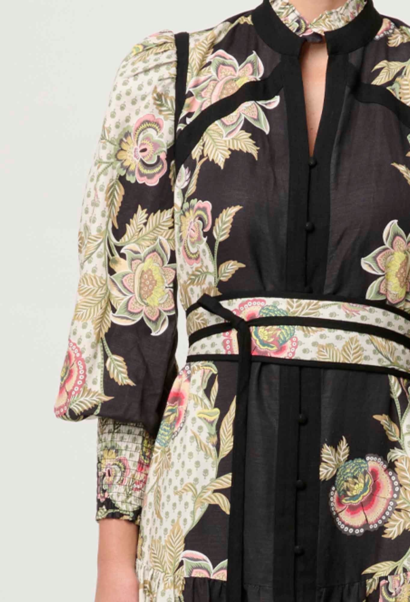 Once Was - Espada Linen Maxi Dress - Mariposa Nero