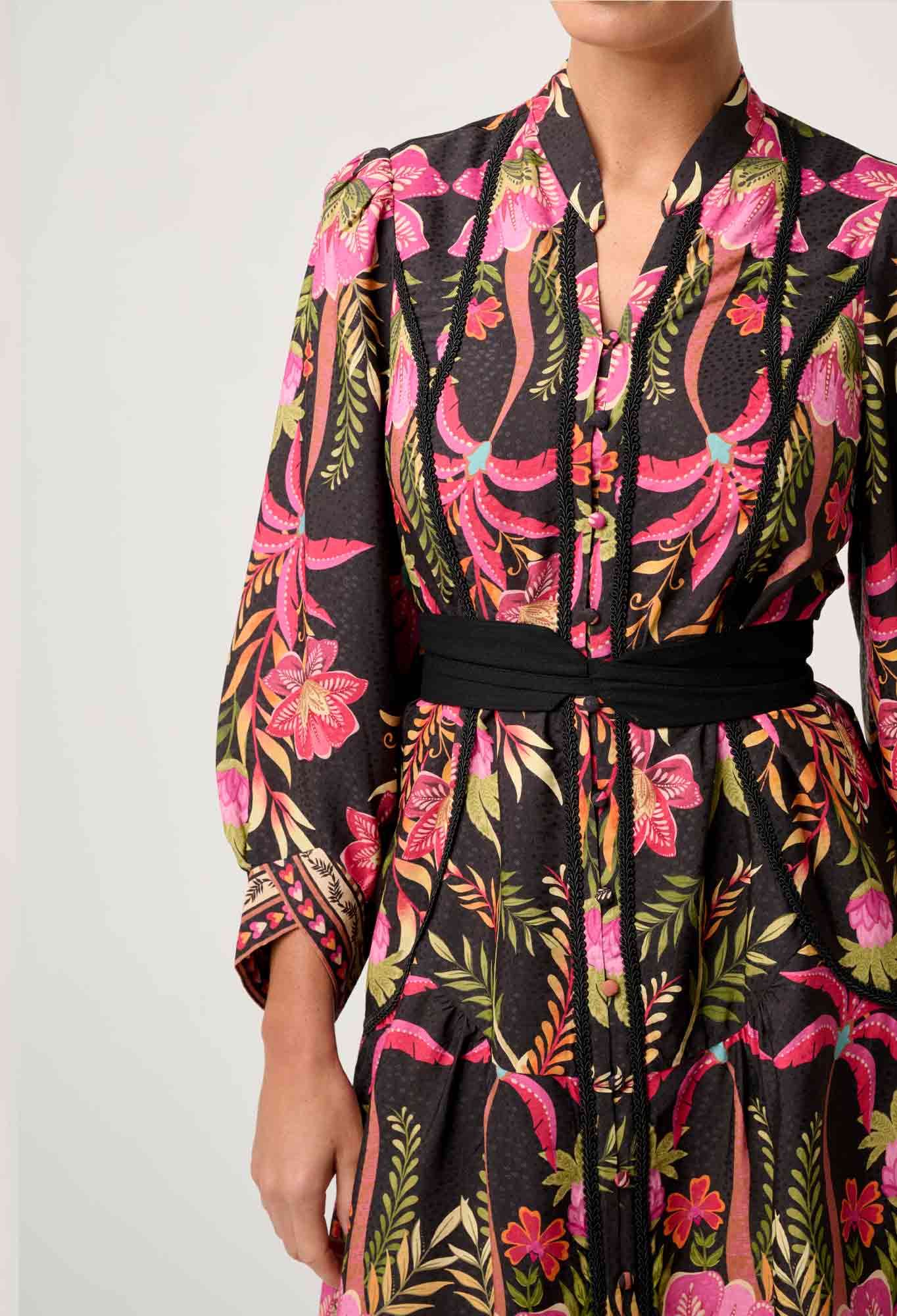 Once Was - Aurelia Viscose Lace Dress - Anthos Lotos
