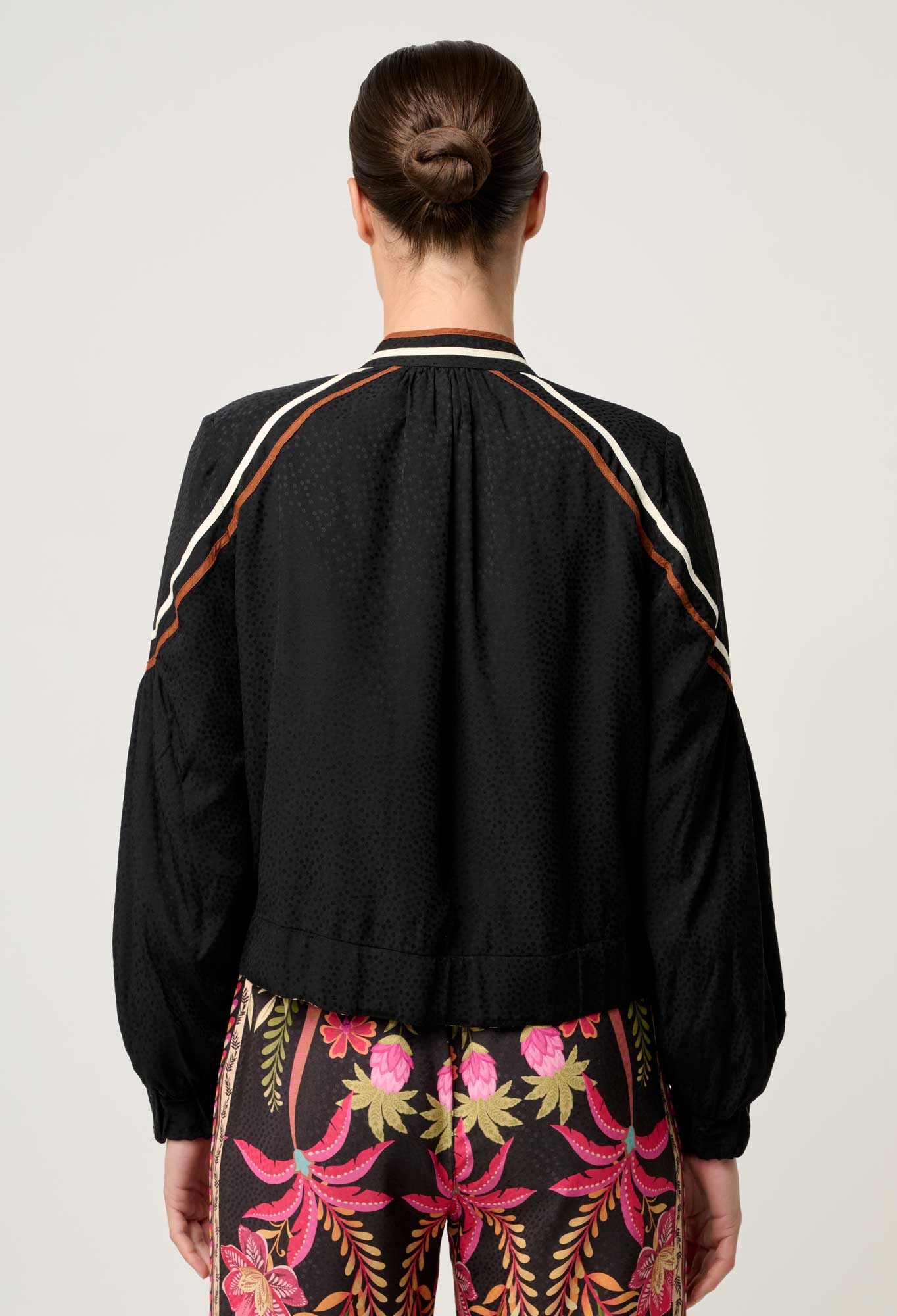 Once Was - Arabella Reversible Viscose Jacket - Anthos Lotos/Black