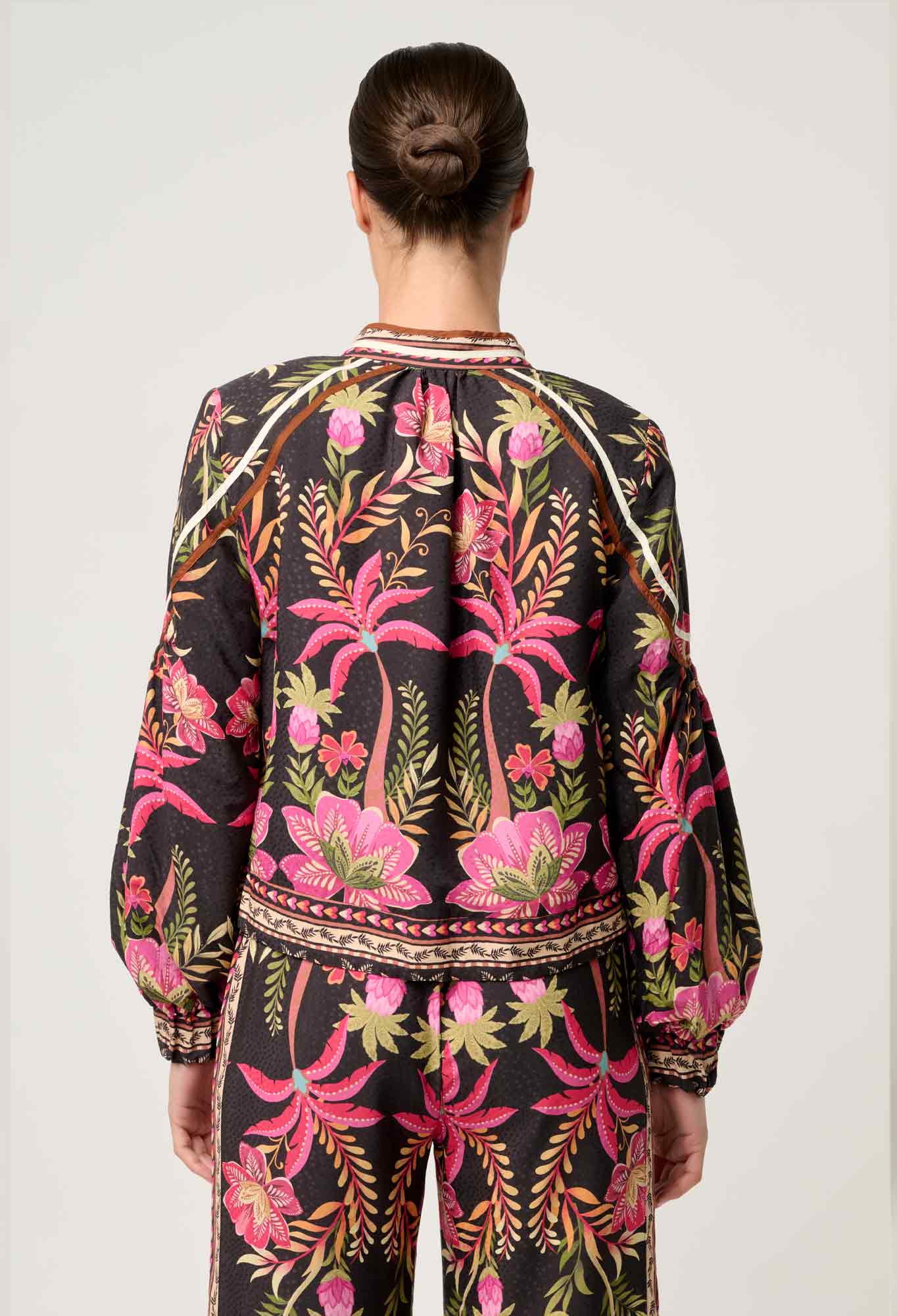 Once Was - Arabella Reversible Viscose Jacket - Anthos Lotos/Black