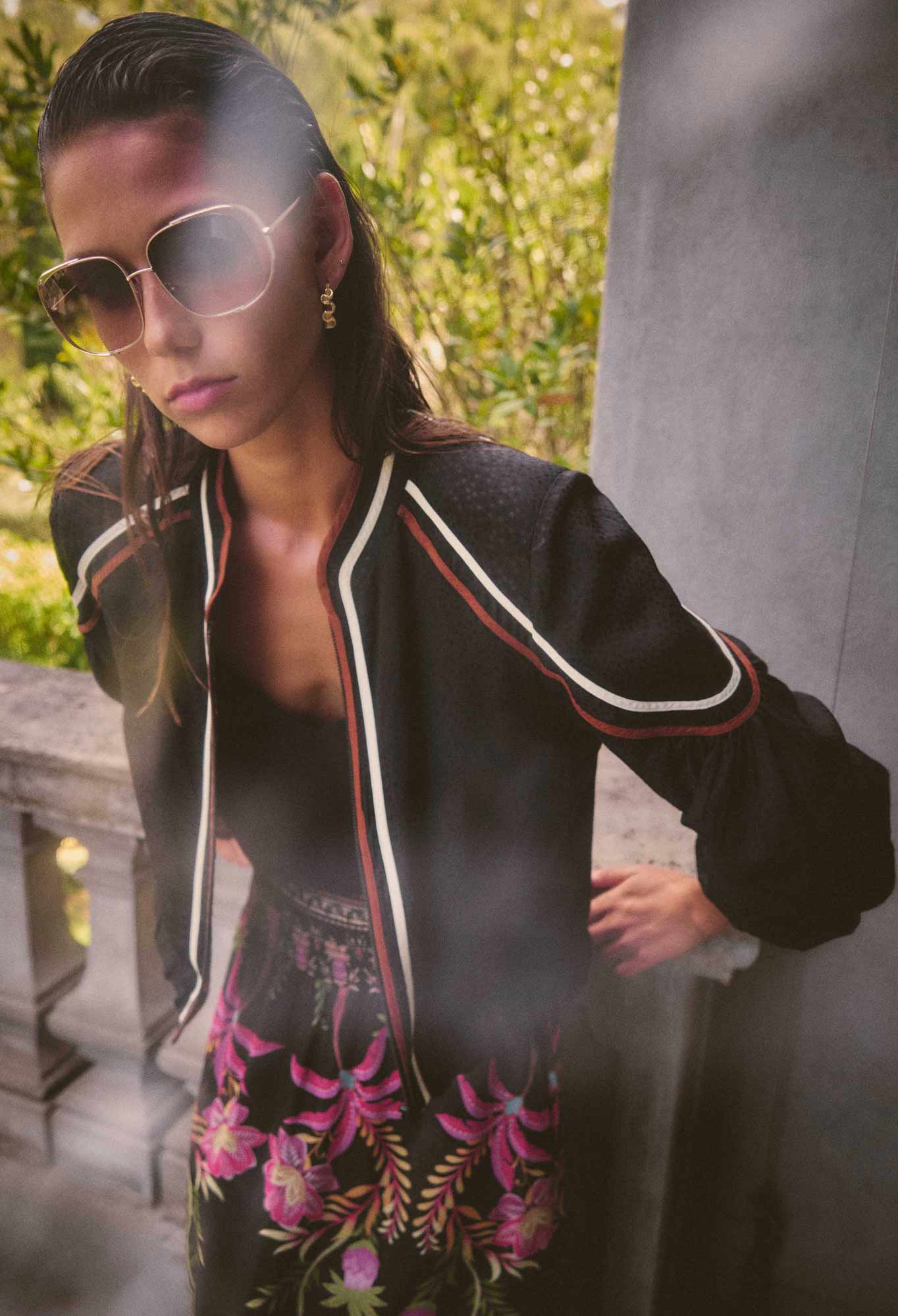 Once Was - Arabella Reversible Viscose Jacket - Anthos Lotos/Black