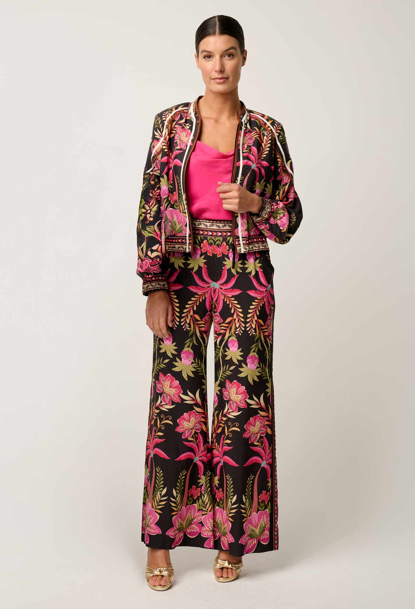 Once Was - Arabella Reversible Viscose Jacket - Anthos Lotos/Black