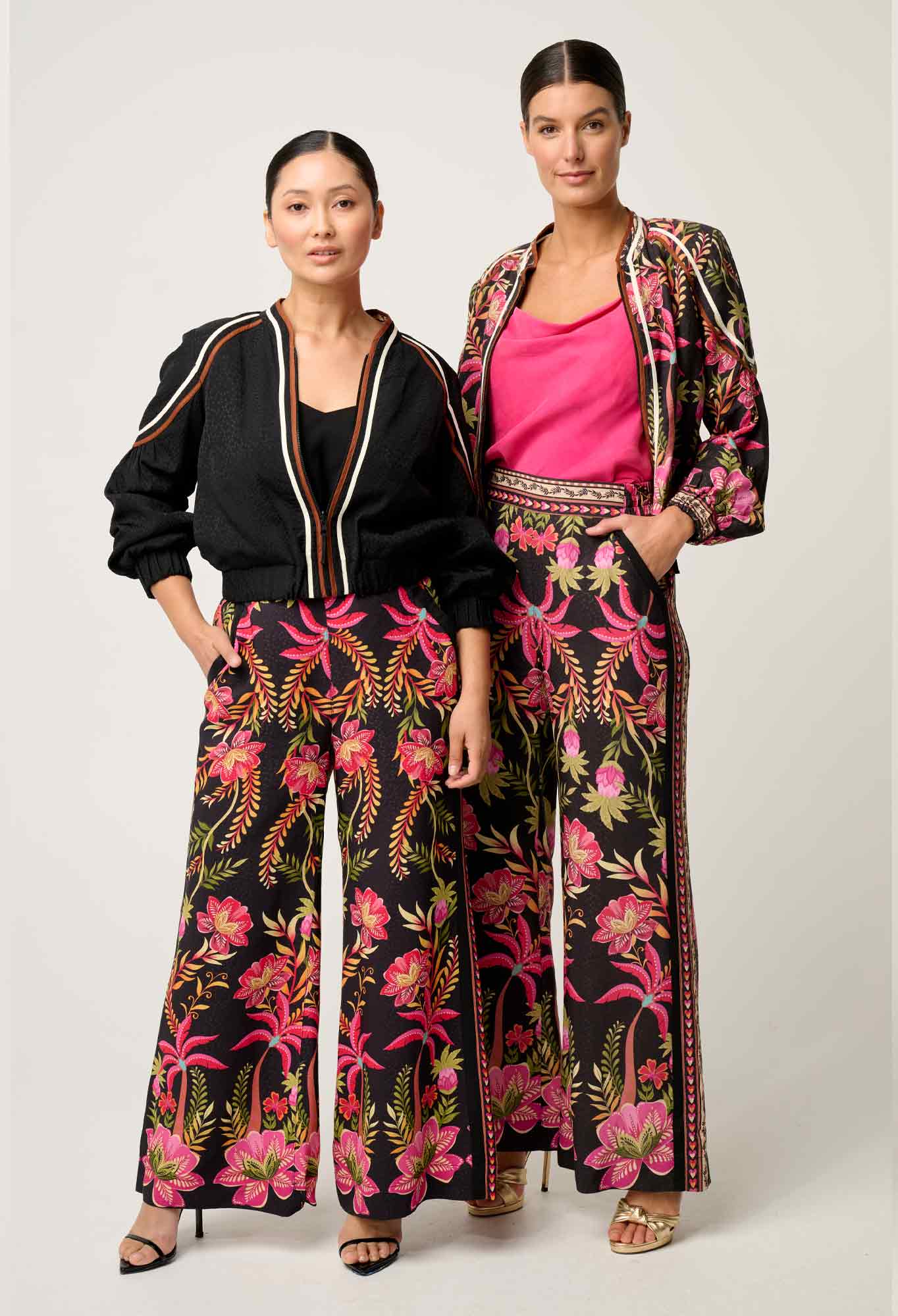 Once Was - Arabella Reversible Viscose Jacket - Anthos Lotos/Black