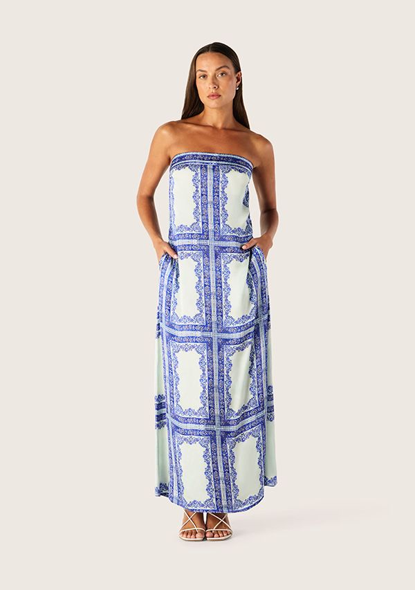 Mos the Label - Jordi Strapless Midi Dress - Jordi Print