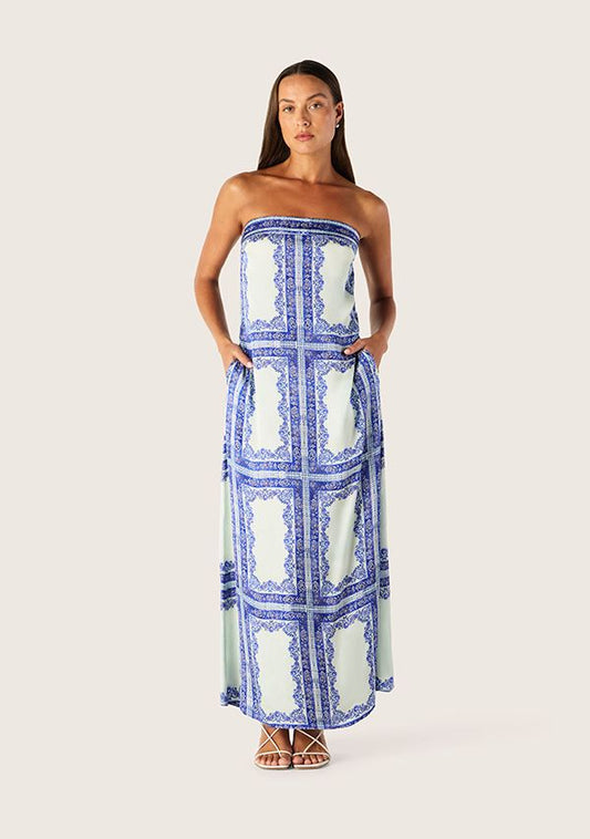 Mos the Label - Jordi Strapless Midi Dress - Jordi Print
