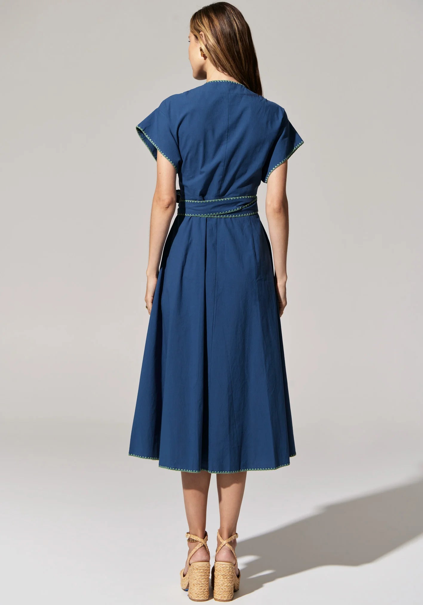 Pol Clothing - Ava Wrap Dress - Blue Green