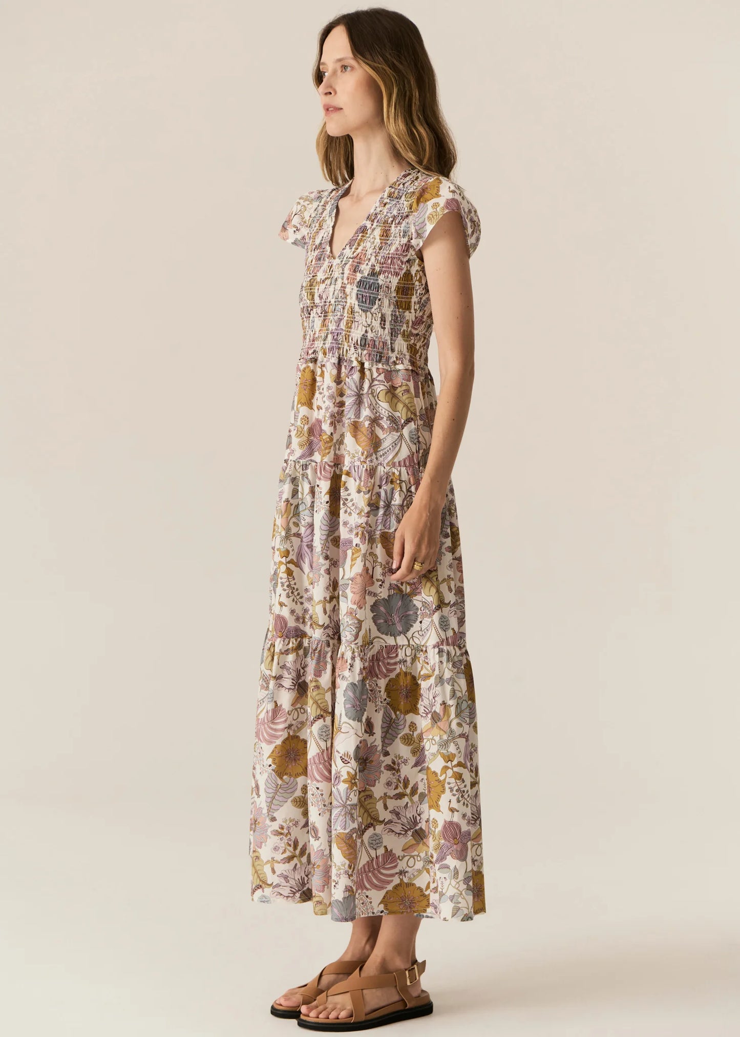 Pol Clothing - Marla Shirred Dress - Marla Print