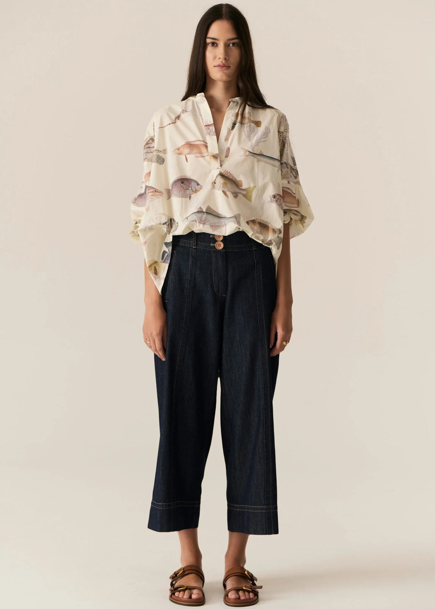 Pol clothing - Carsen Crop Denim Pant - Dark Wash