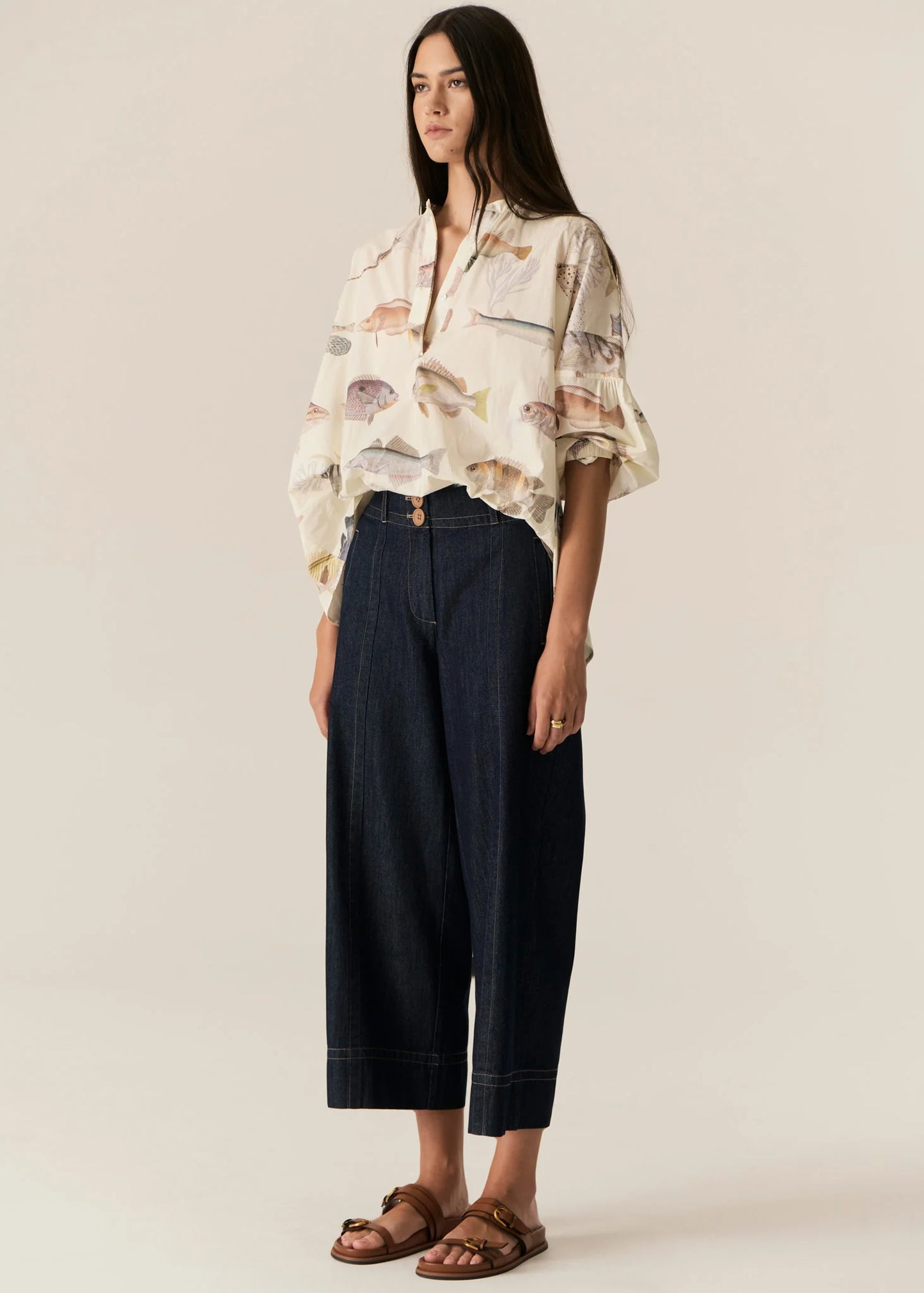 Pol clothing - Carsen Crop Denim Pant - Dark Wash