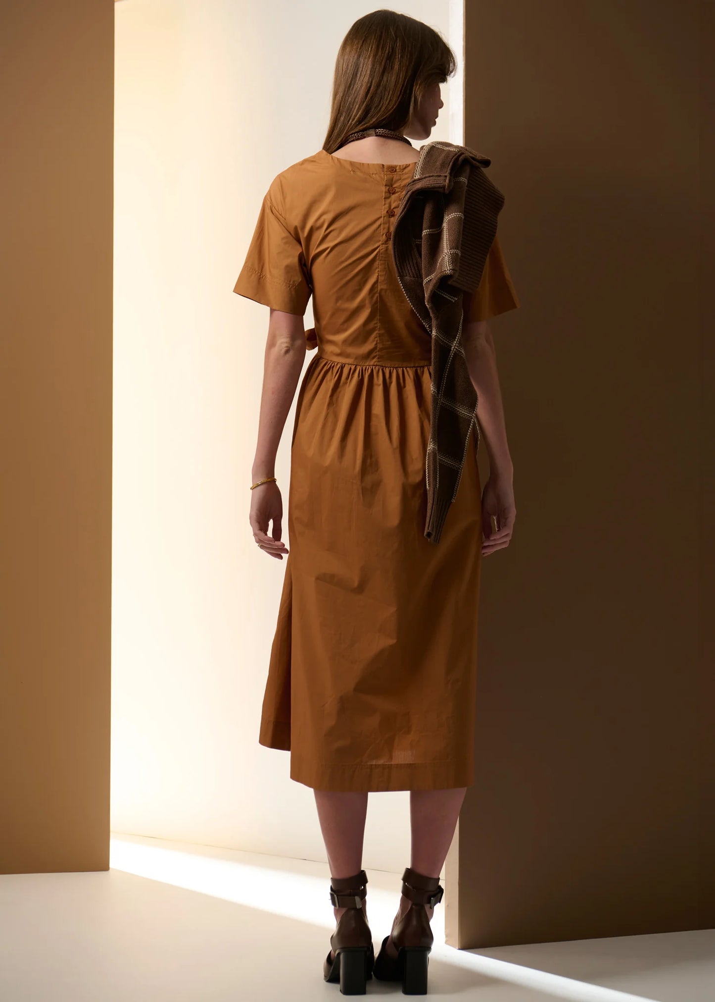 Pol Clothing - Milos Tie Dress - Toffee