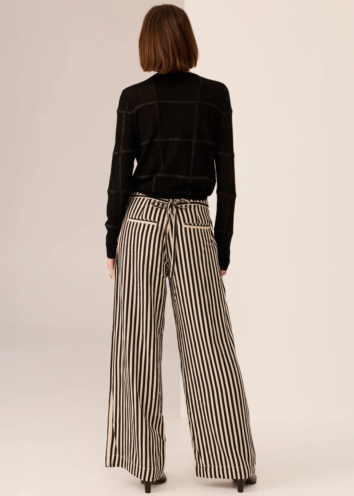 Pol Clothing - Westin Lurex Check Knit - Black