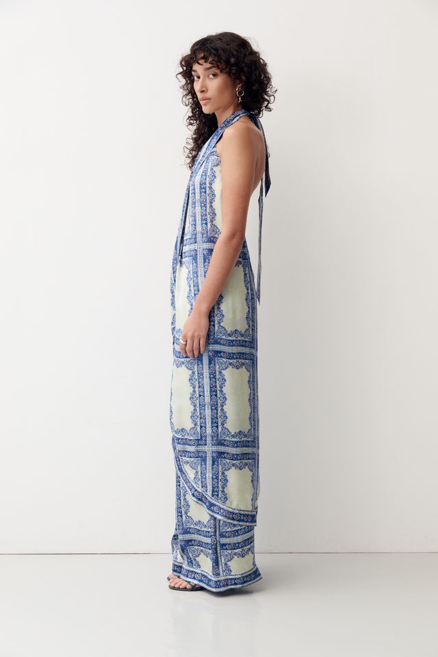 Mos the Label- Jordi Halter Wrap Top - Jordi Print