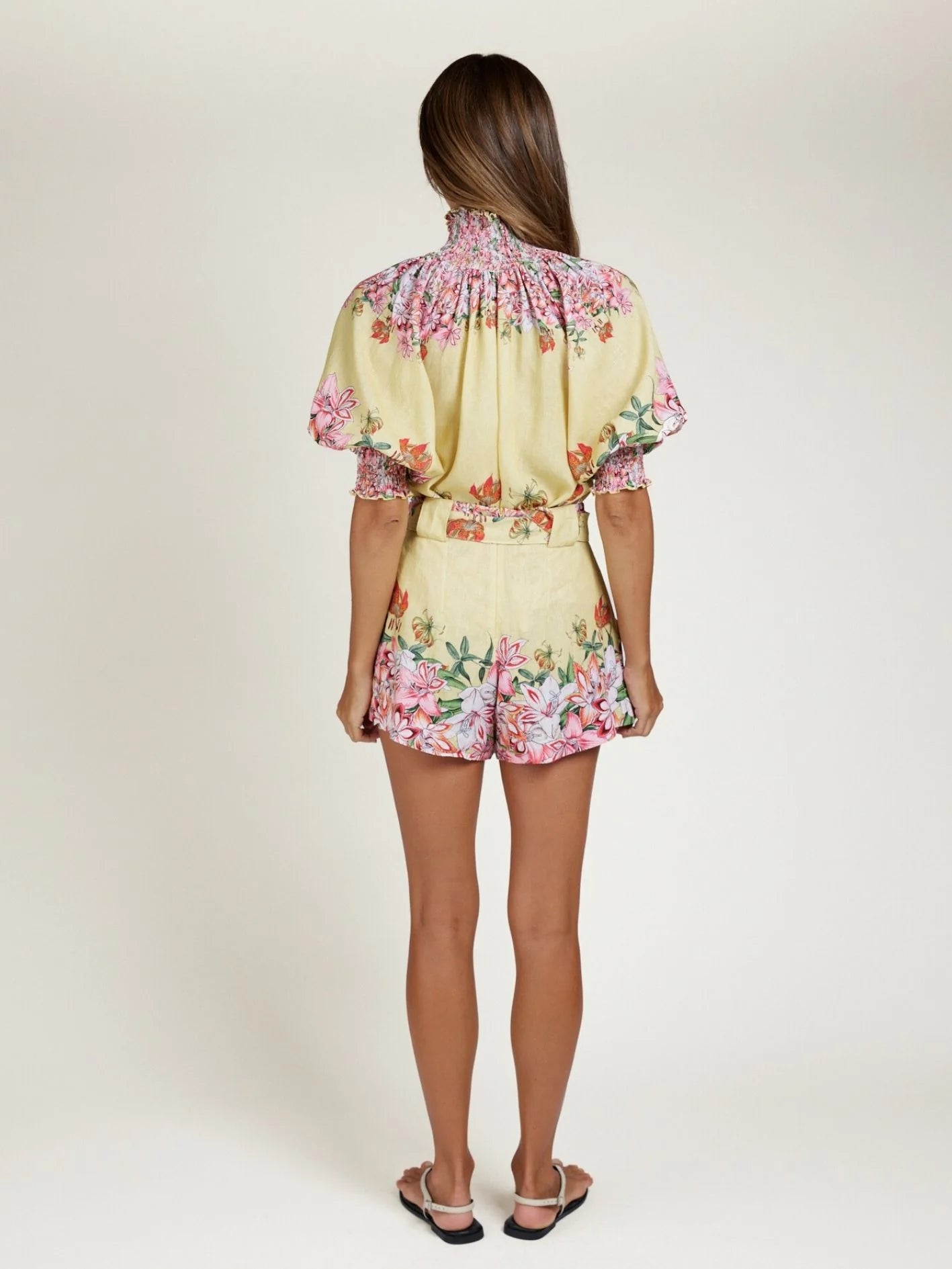 State 0f Embrace - Tropic Blooms Top - Lemon