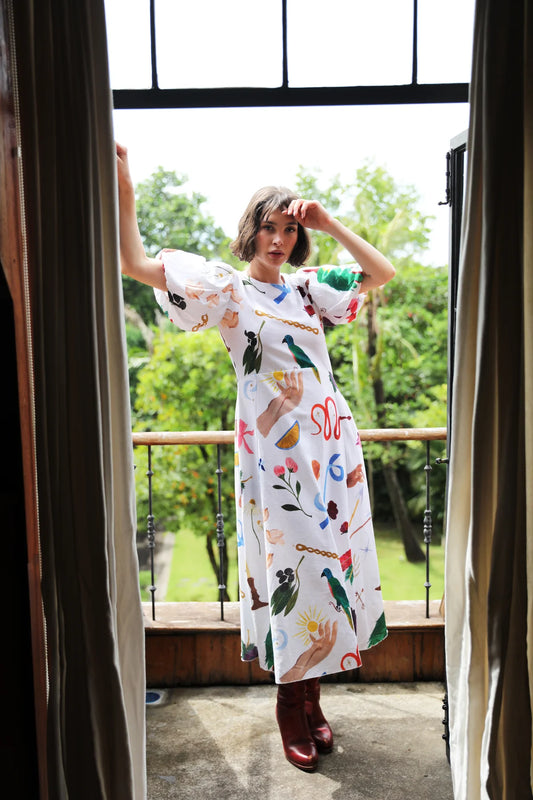 Frank & Dollys - Boheme Midi Dress - White