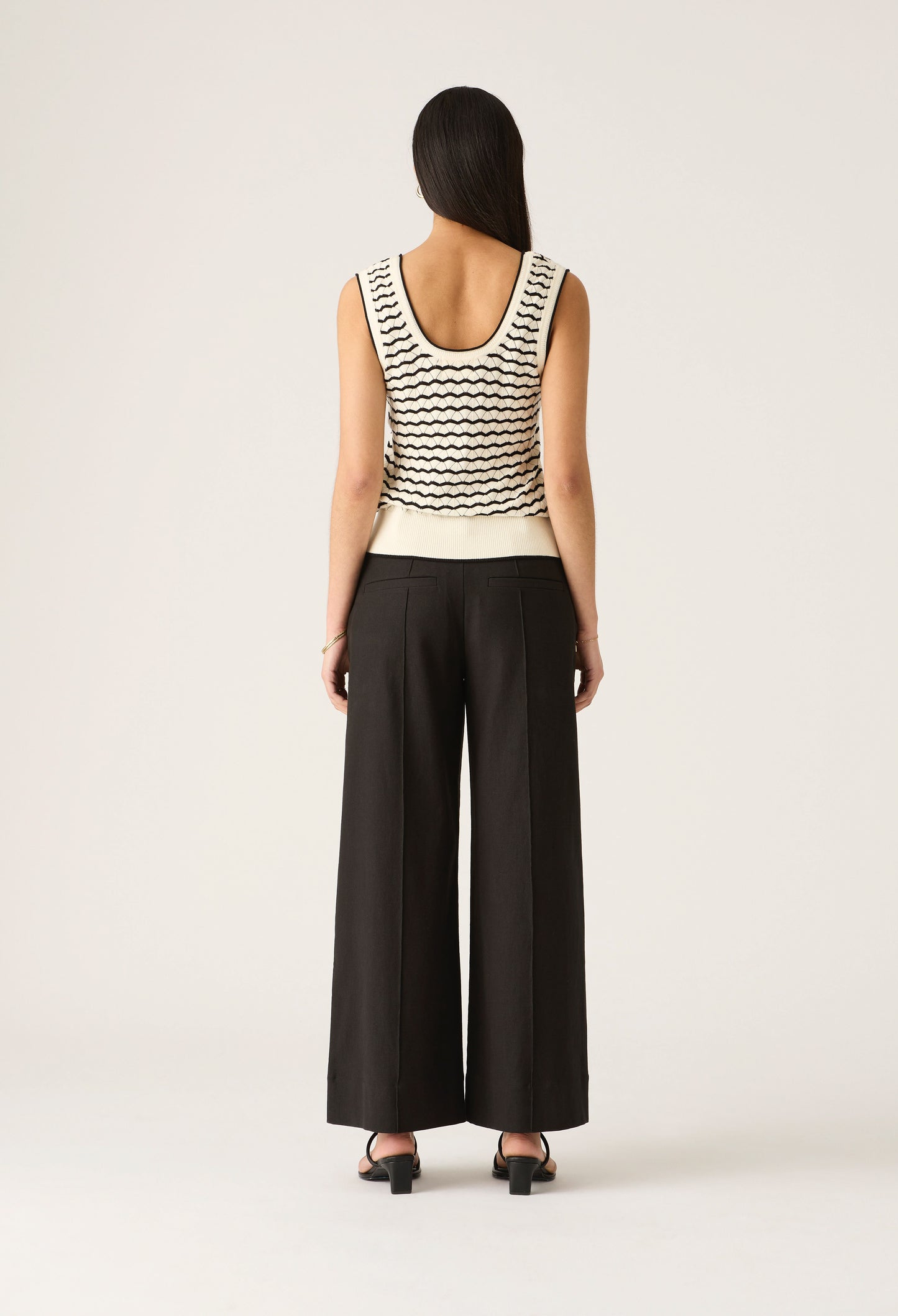 Mos the Label - Elara Knit Tank Top - Black White Stripe