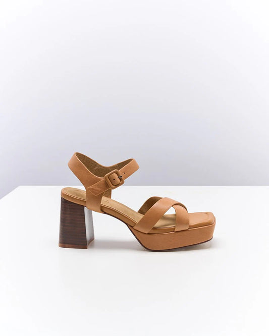 Walnut Melbourne - Winslet Leather Heel - Coconut Tan