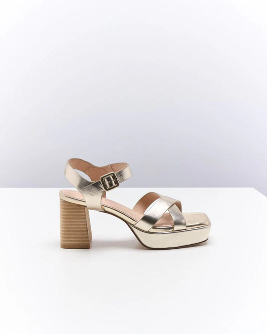 Walnut Melbourne - Winslet Leather Heel - Soft Gold