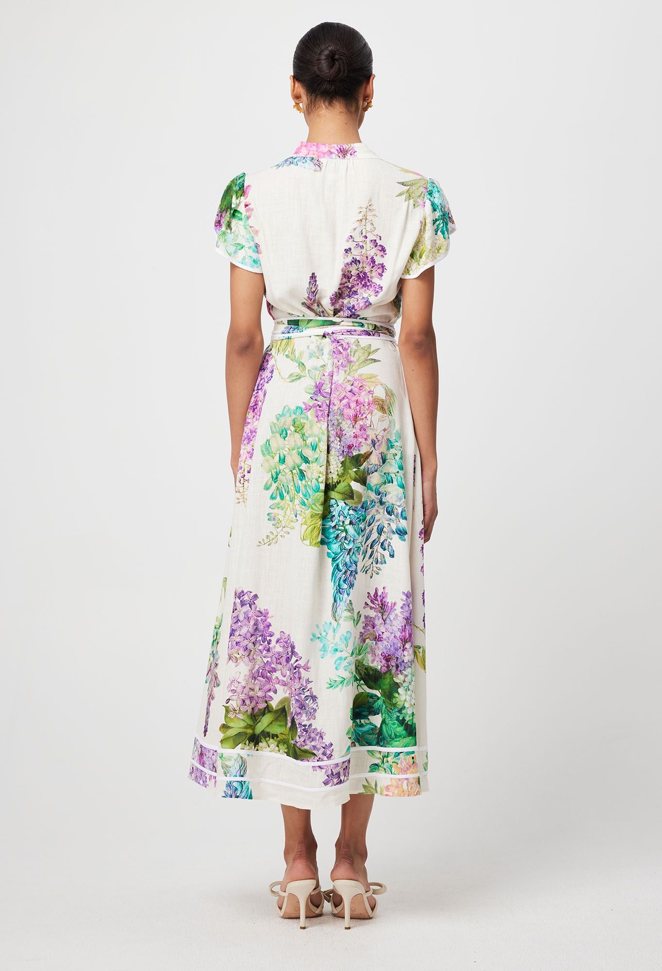Once Was - Cristina Linen Viscose Dress - Wisteria Alba