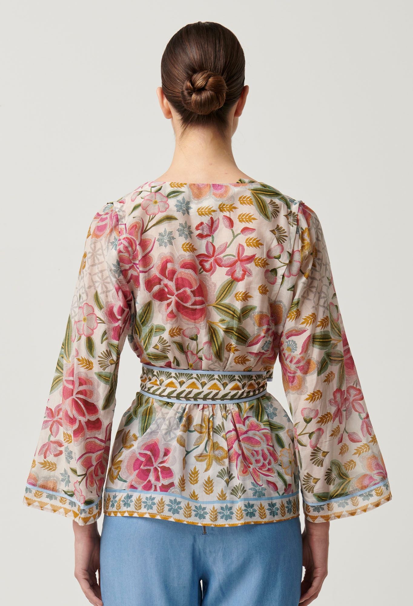 Once Was - Emery Cotton Silk Kaftan Tie Top - Azalea Fields