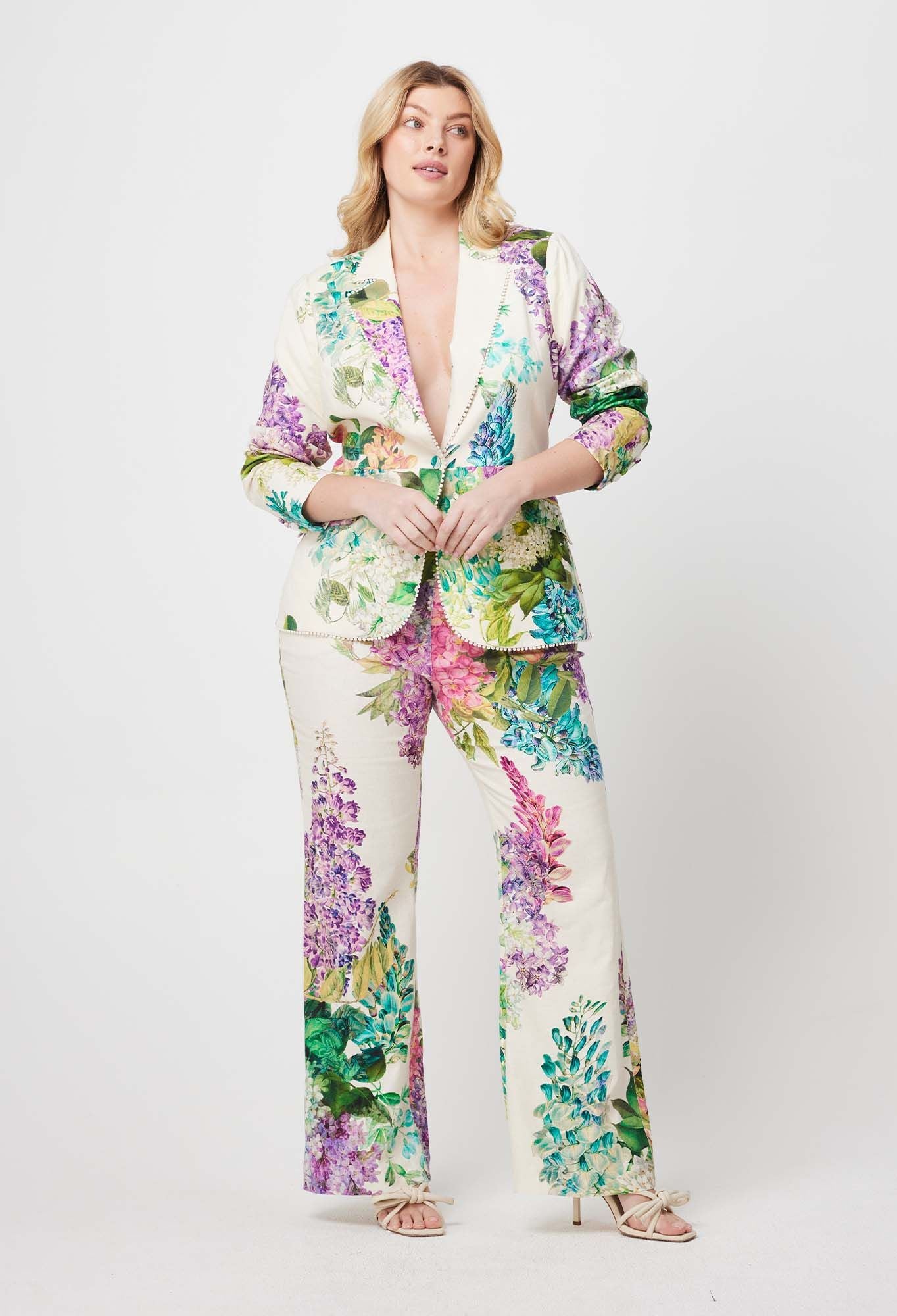 Once Was - Bahia Stretch Linen Viscose Blazer - Wisteria Alba
