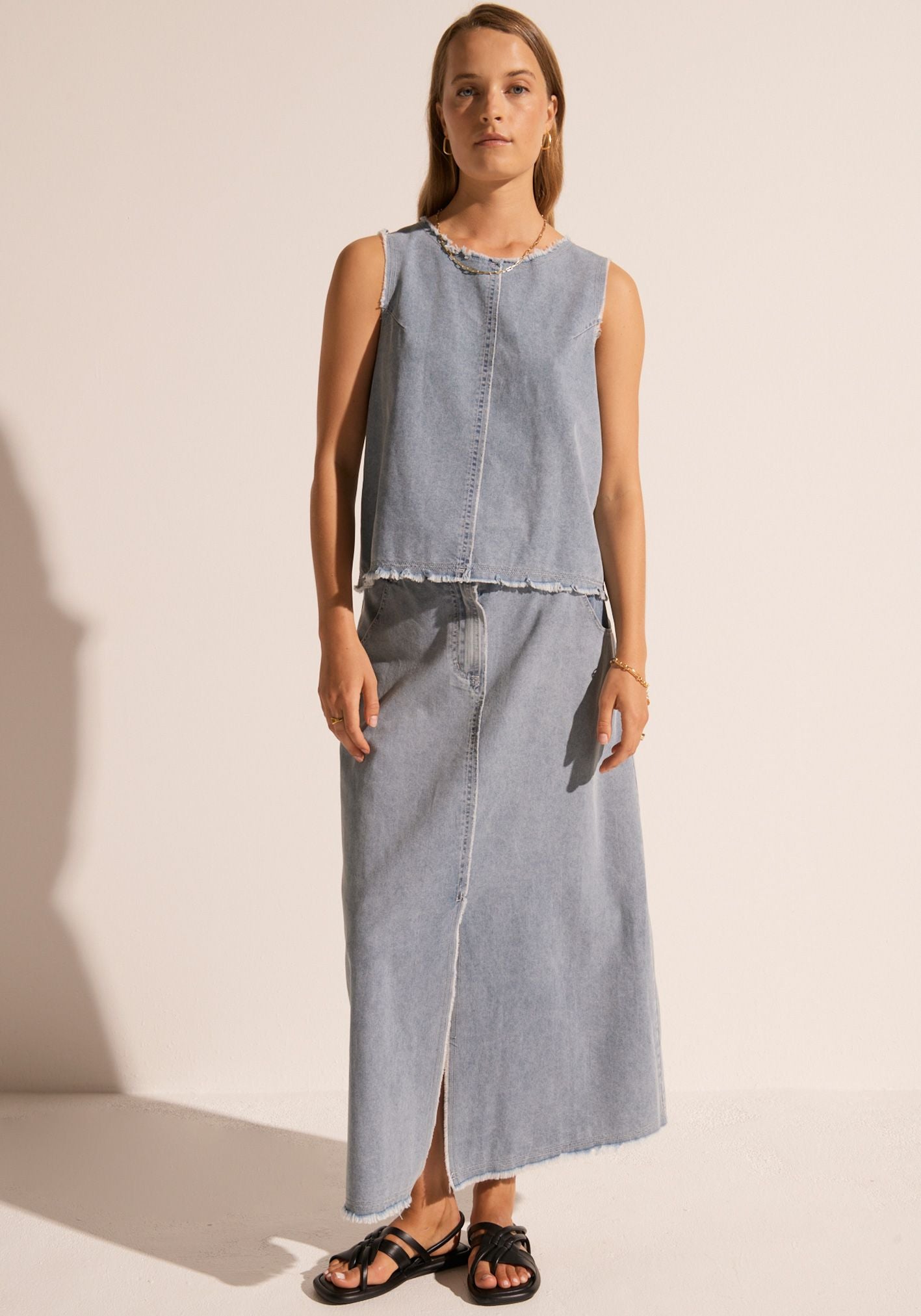Pol Clothing - Rae Denim Tank - Denim