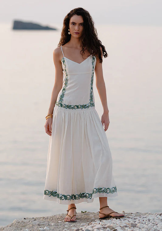 Mos the Label - Porto Embroidery Strappy Dress