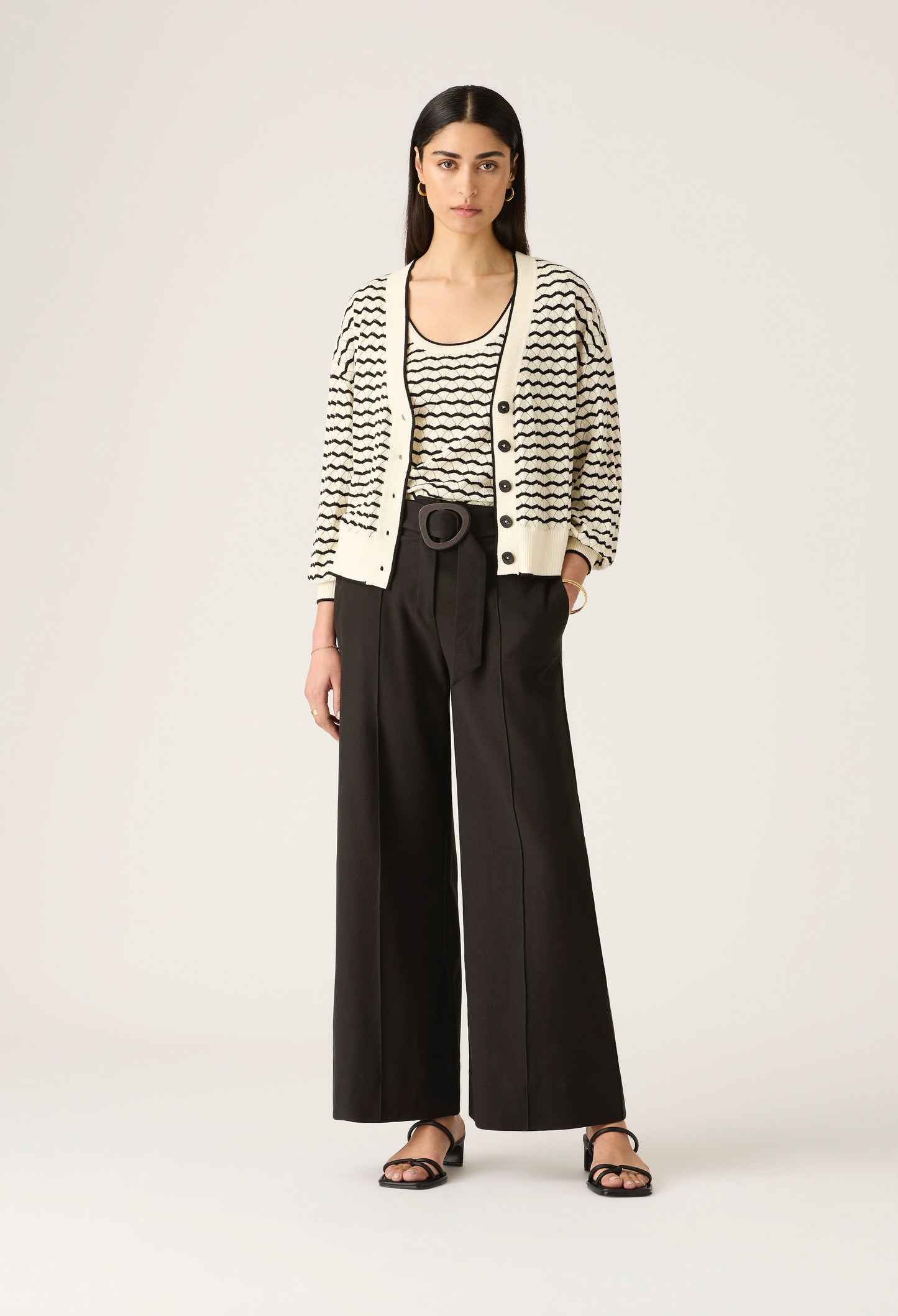 Mos the Label - Elara Knit Tank Top - Black White Stripe