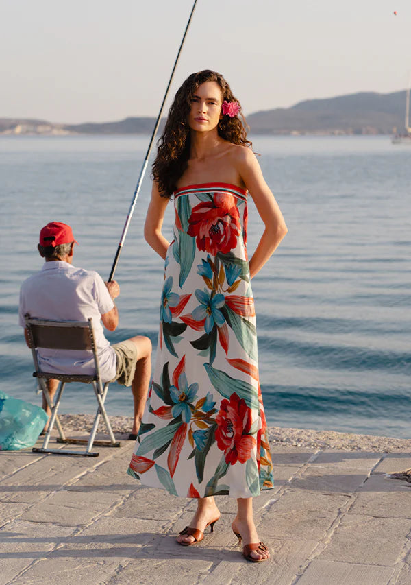 Mos the Label - Fiorina Print Strapless Dress - Fiorina