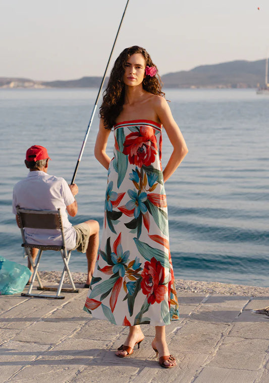 Mos the Label - Fiorina Print Strapless Dress - Fiorina