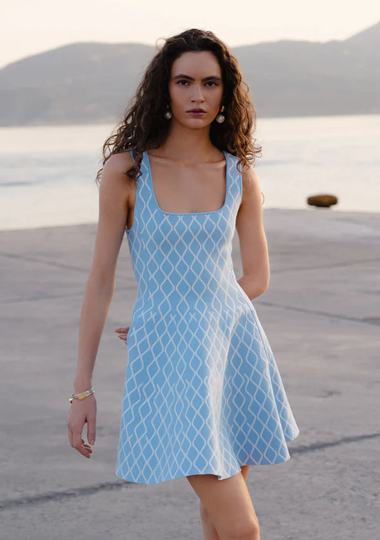 Mos the Label - Tropea Knit Mini Dress - Ice Blue
