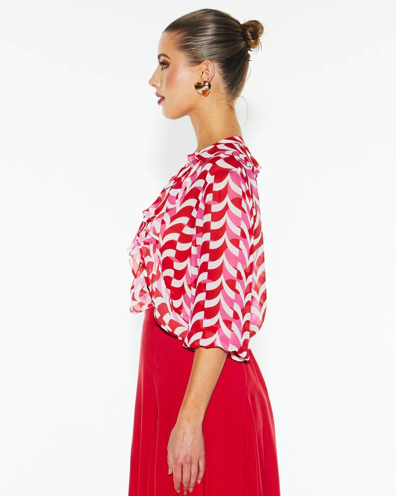 Fate & Becker - Just Love Frill Blouse - Geo Link