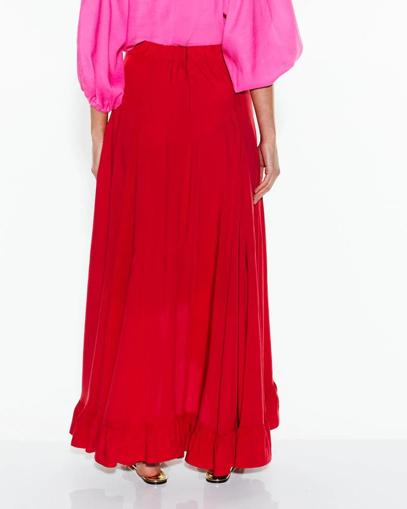 Fate & Becker - All Night Ruffle Skirt - Lipstick Red