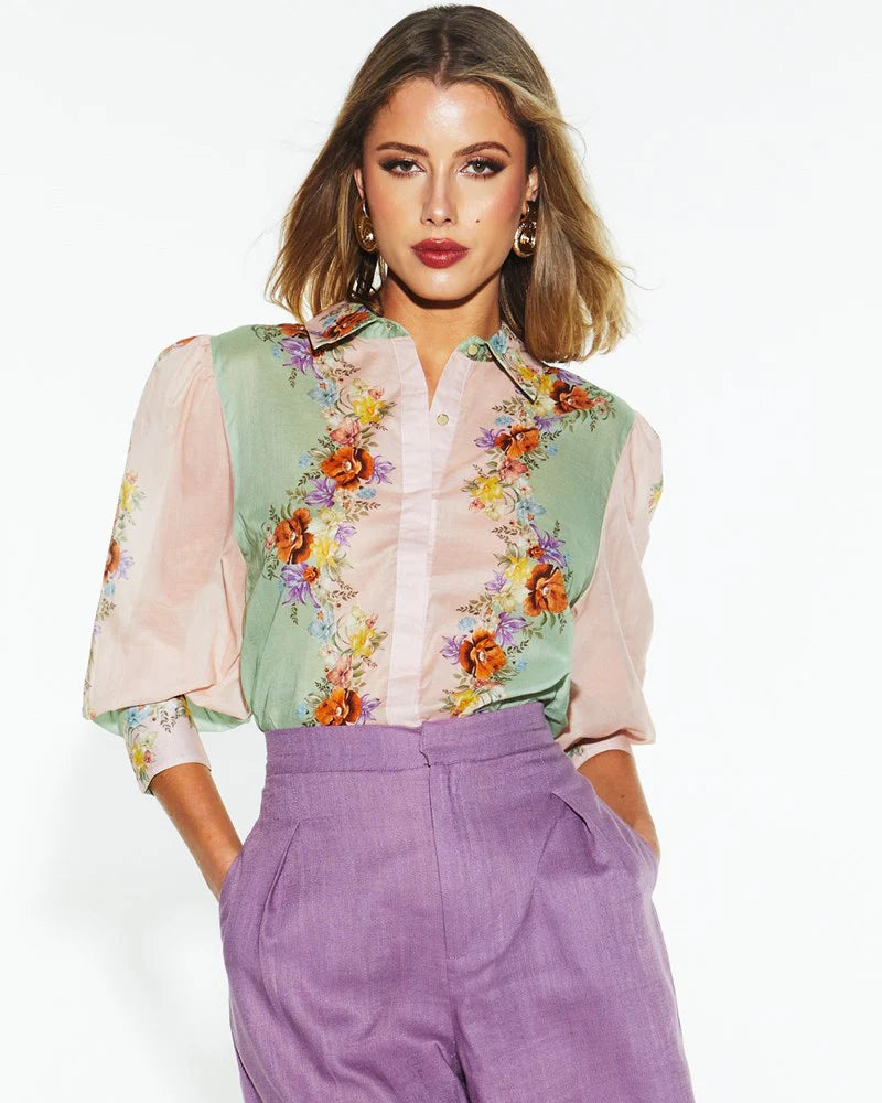Fate & Becker - Hollyhock Shirt - Floral Eye