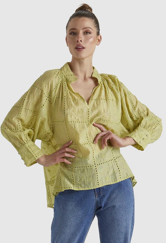Fate & Becker - Whisper Top - Chartreuse