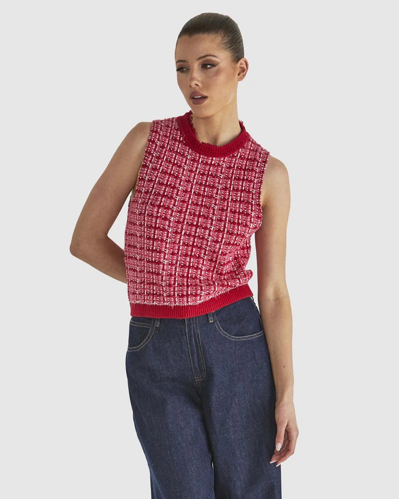 Fate & Becker - Kinetic Knit Top - Pink Boucle