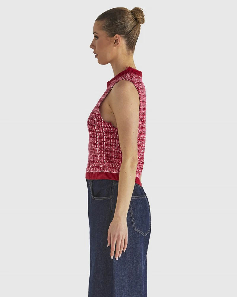Fate & Becker - Kinetic Knit Top - Pink Boucle