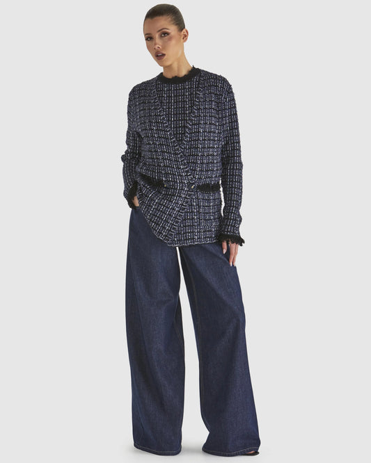 Fate & Becker - Kinetic Knit Top - Navy Boucle