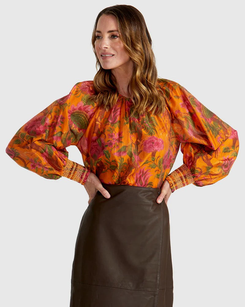 Fate & Becker - Panama Top - Orange Floral
