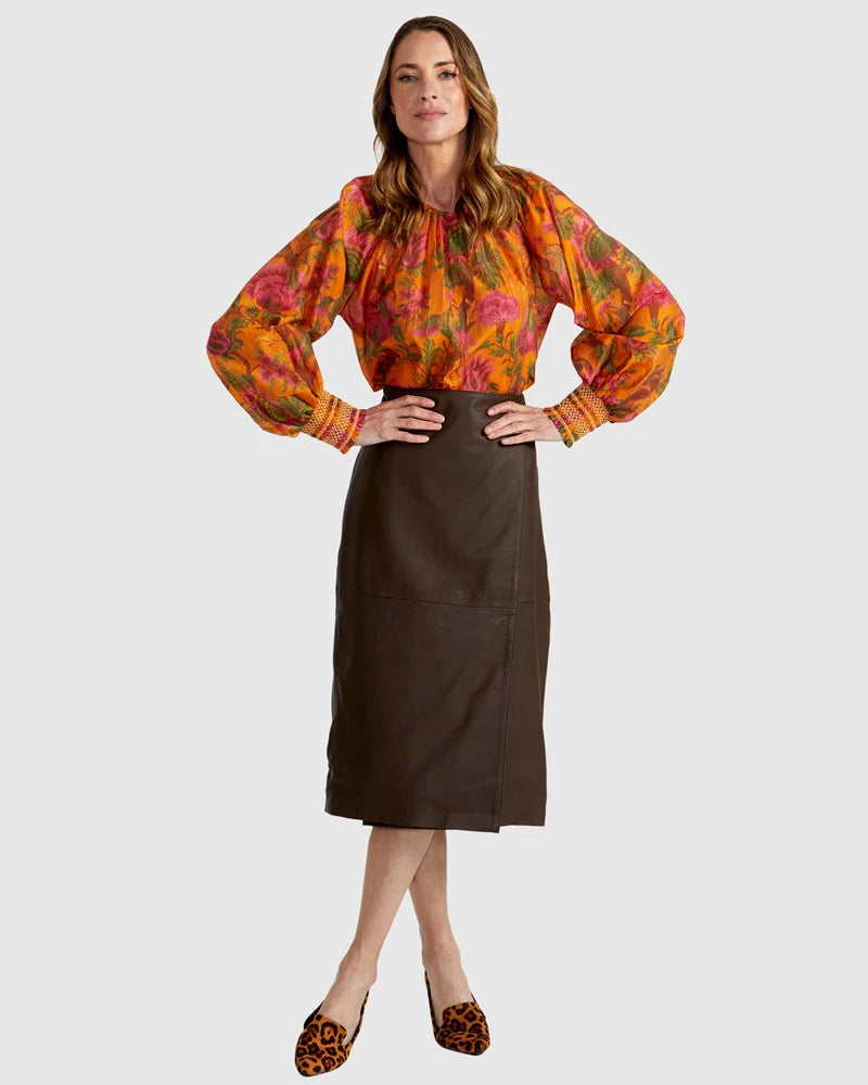 Fate & Becker - Panama Top - Orange Floral