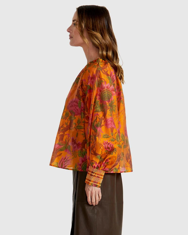Fate & Becker - Panama Top - Orange Floral